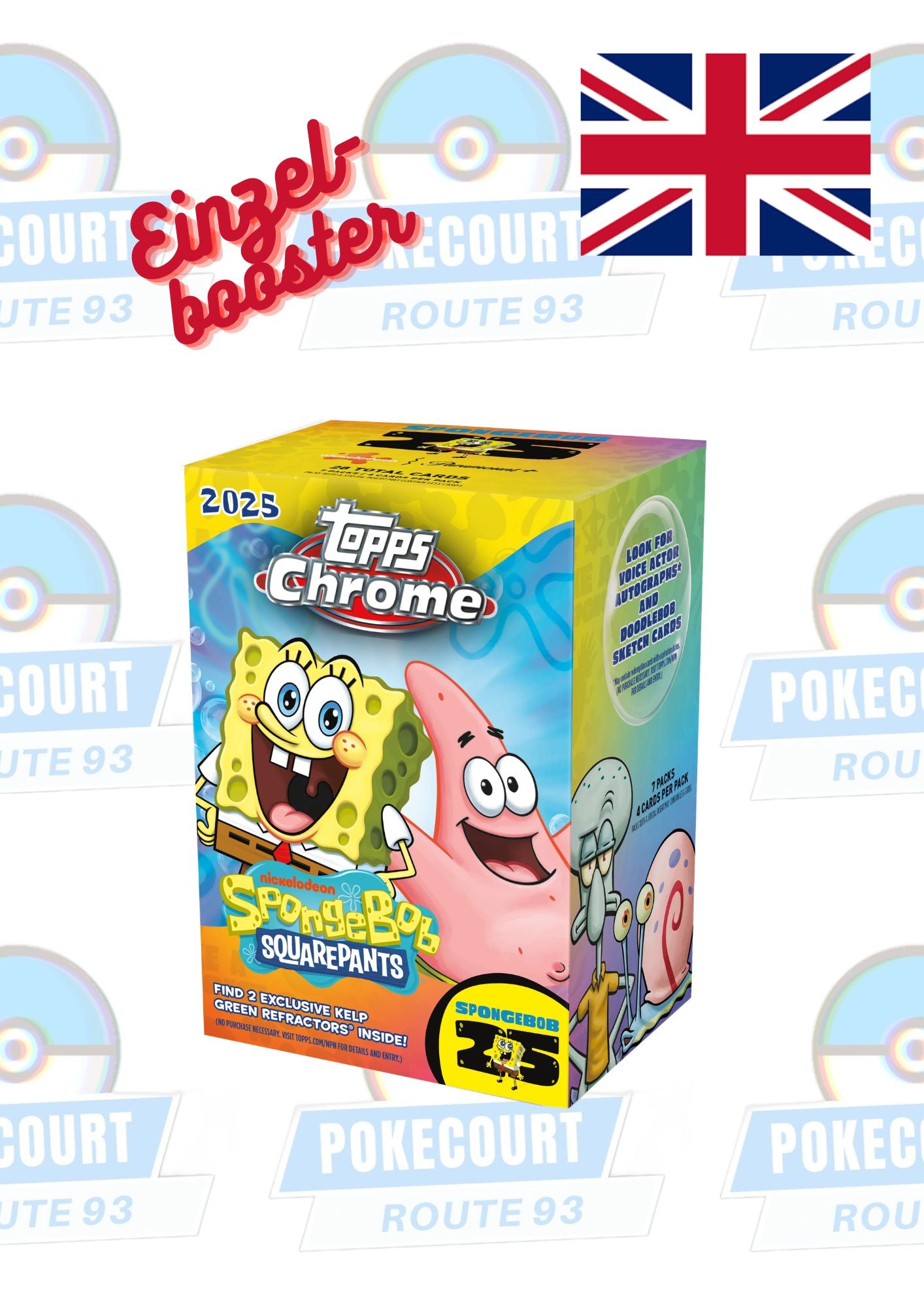 2025 Topps Chrome SpongeBob Schwammkopf 25th Anniversary Value Blaster Box - Einzelbooster