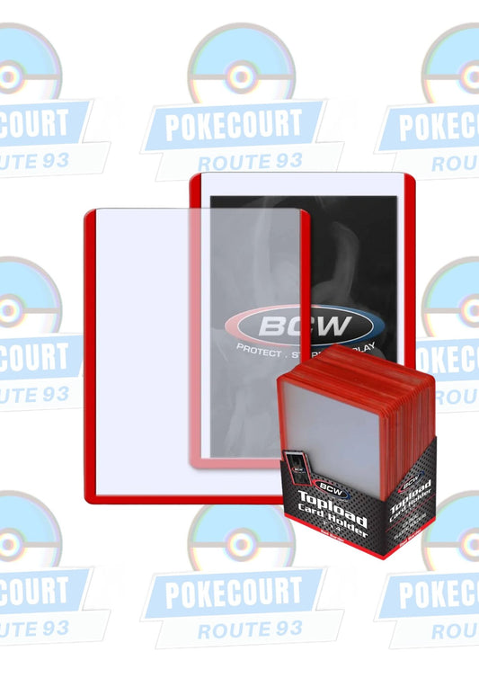 BCW Topload Card Holder 3x4 Red Border