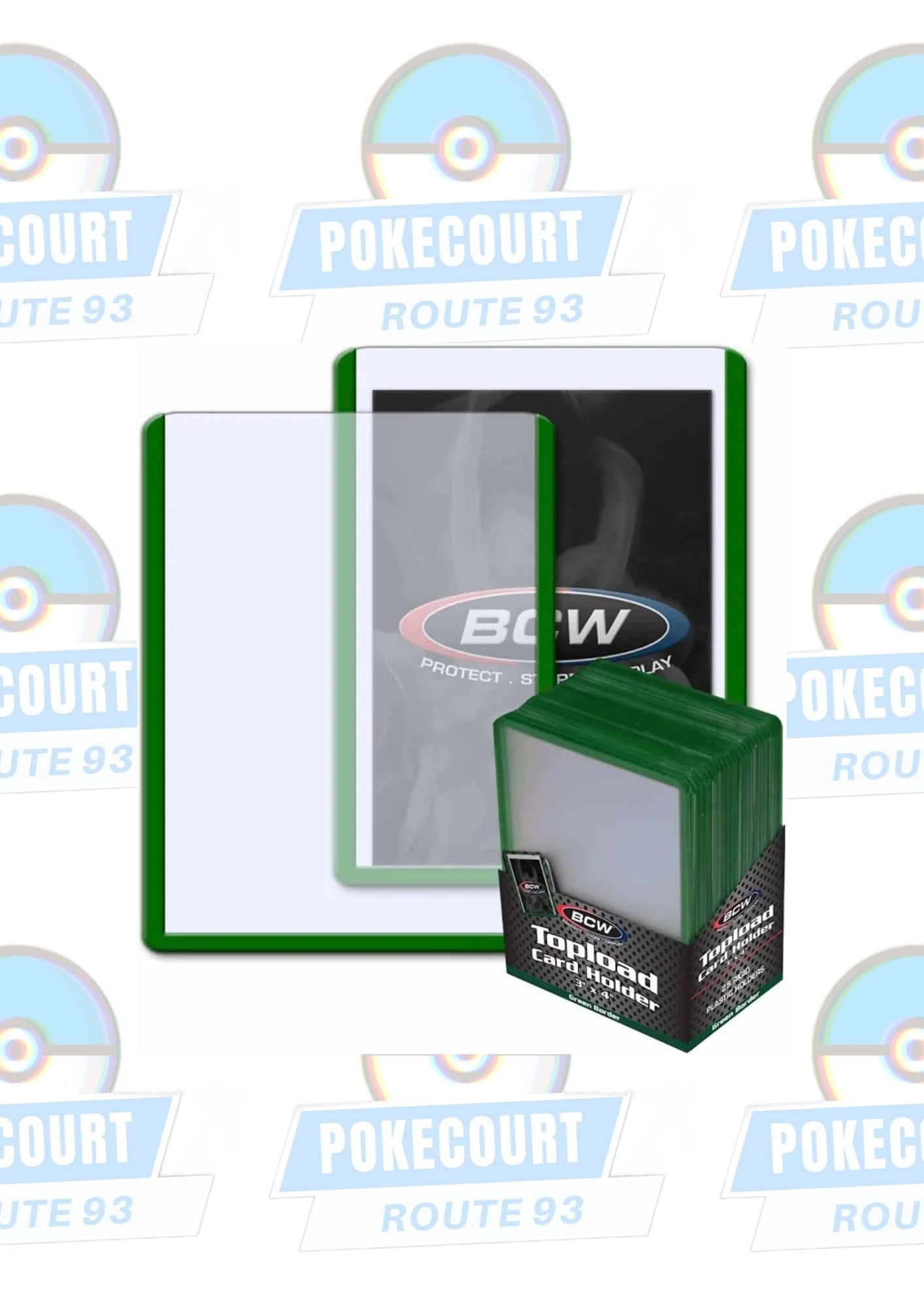 BCW Topload Card Holder 3x4 Green Border